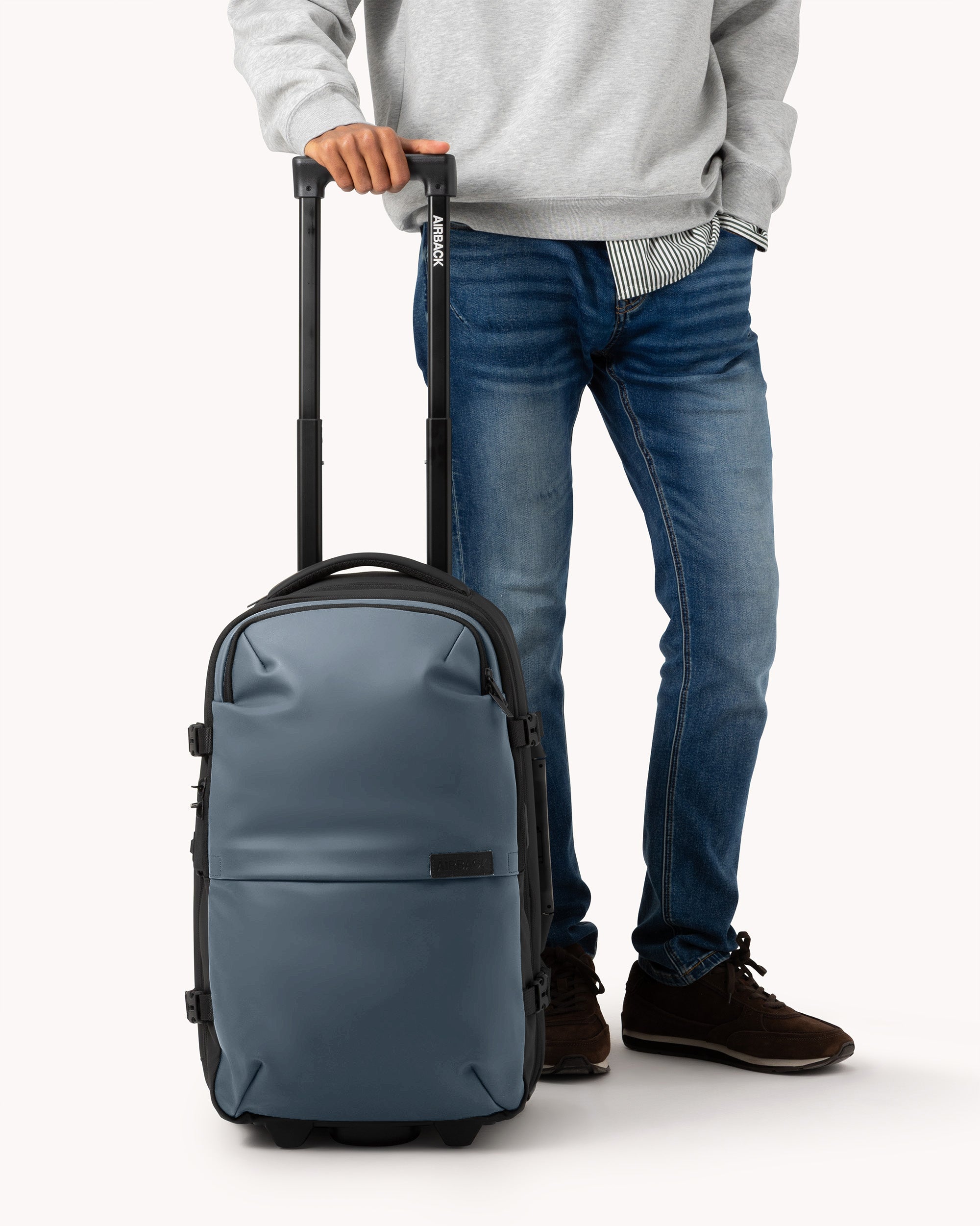 Carry-On Vacuum Backpack with Trolley (2-in-1) - Navy Blue